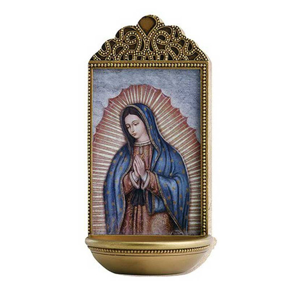 Our Lady of Guadalupe 6" Holy Water Font - Picture 1 of 1